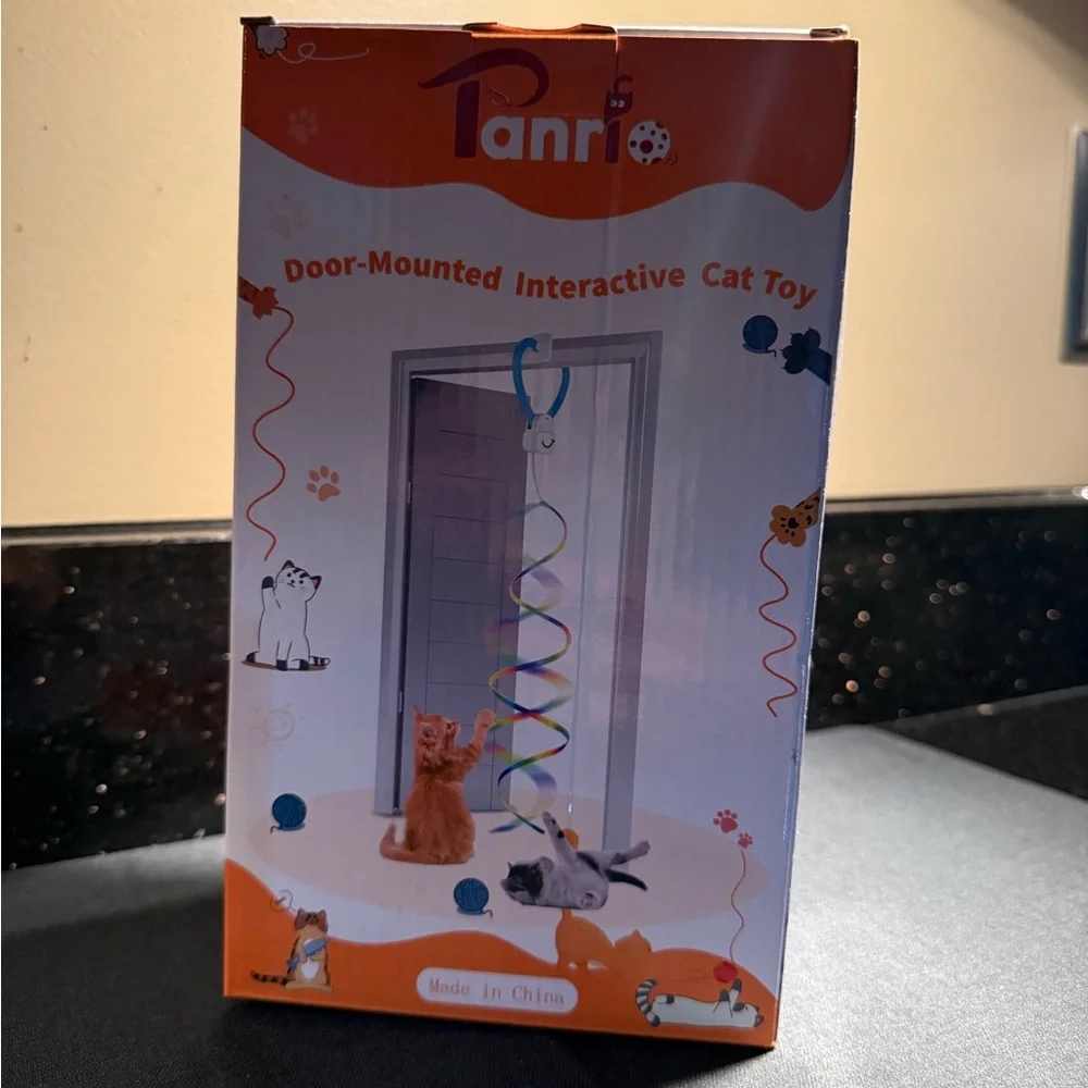 Interactive Cat Toy with Rainbow Ribbon
